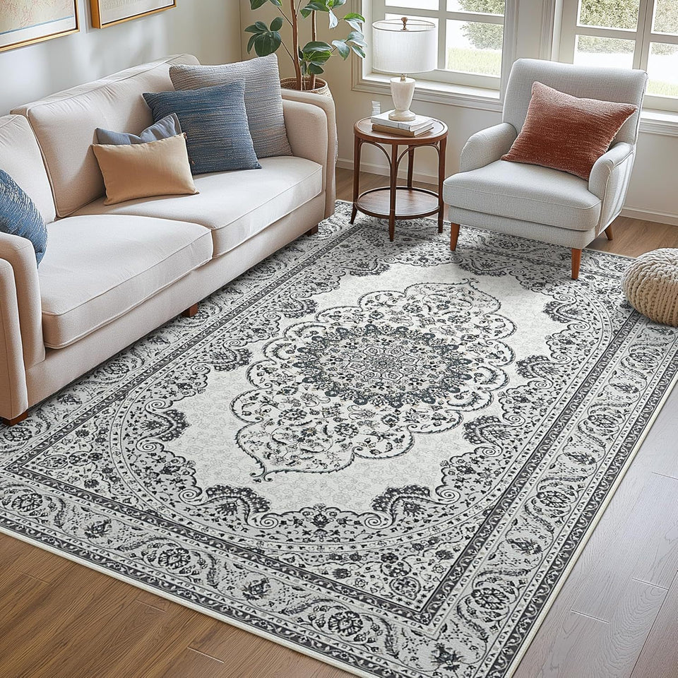 Bohemian Style Cashmere-like Washable Carpet Living Room
