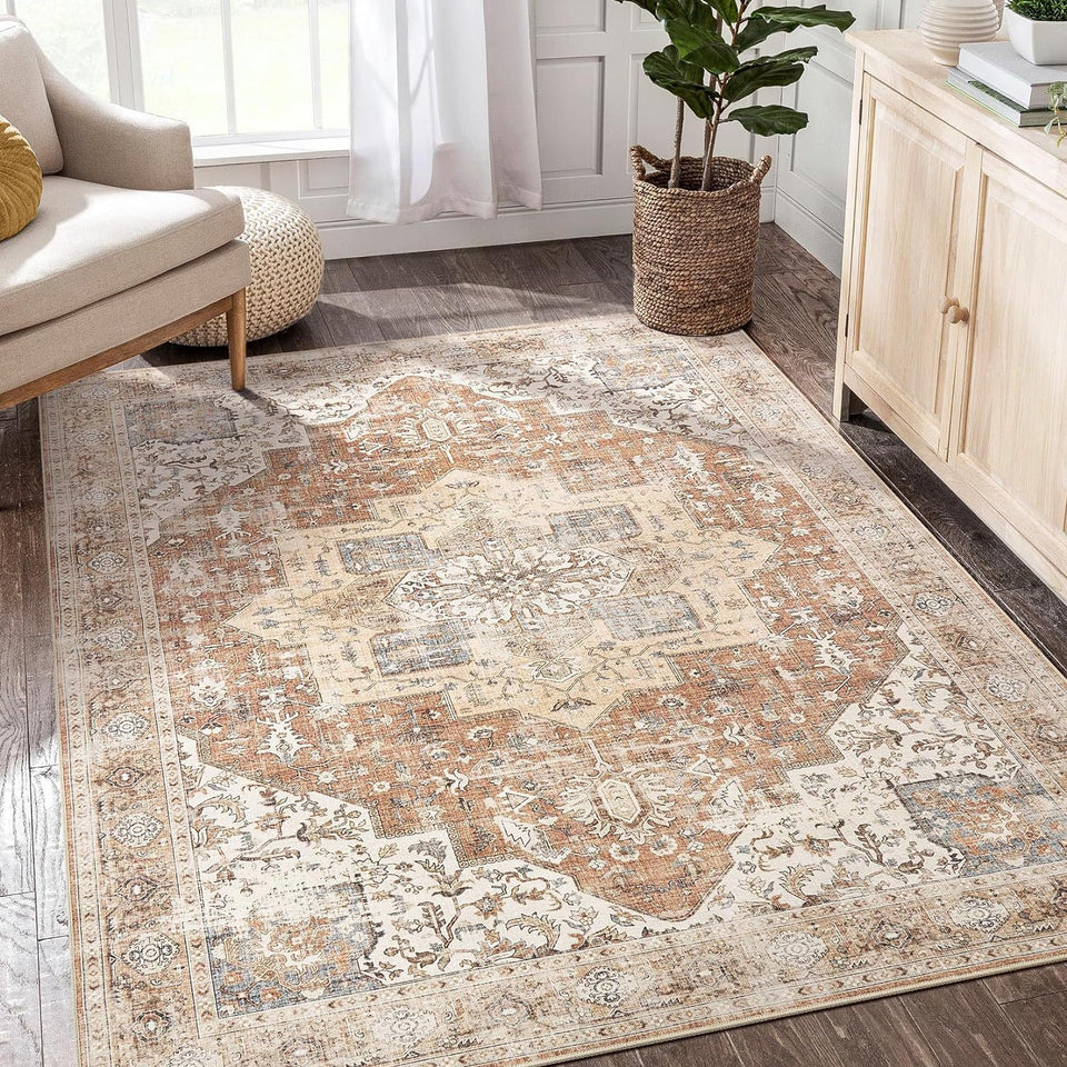 Bohemian Style Cashmere-like Washable Carpet Living Room