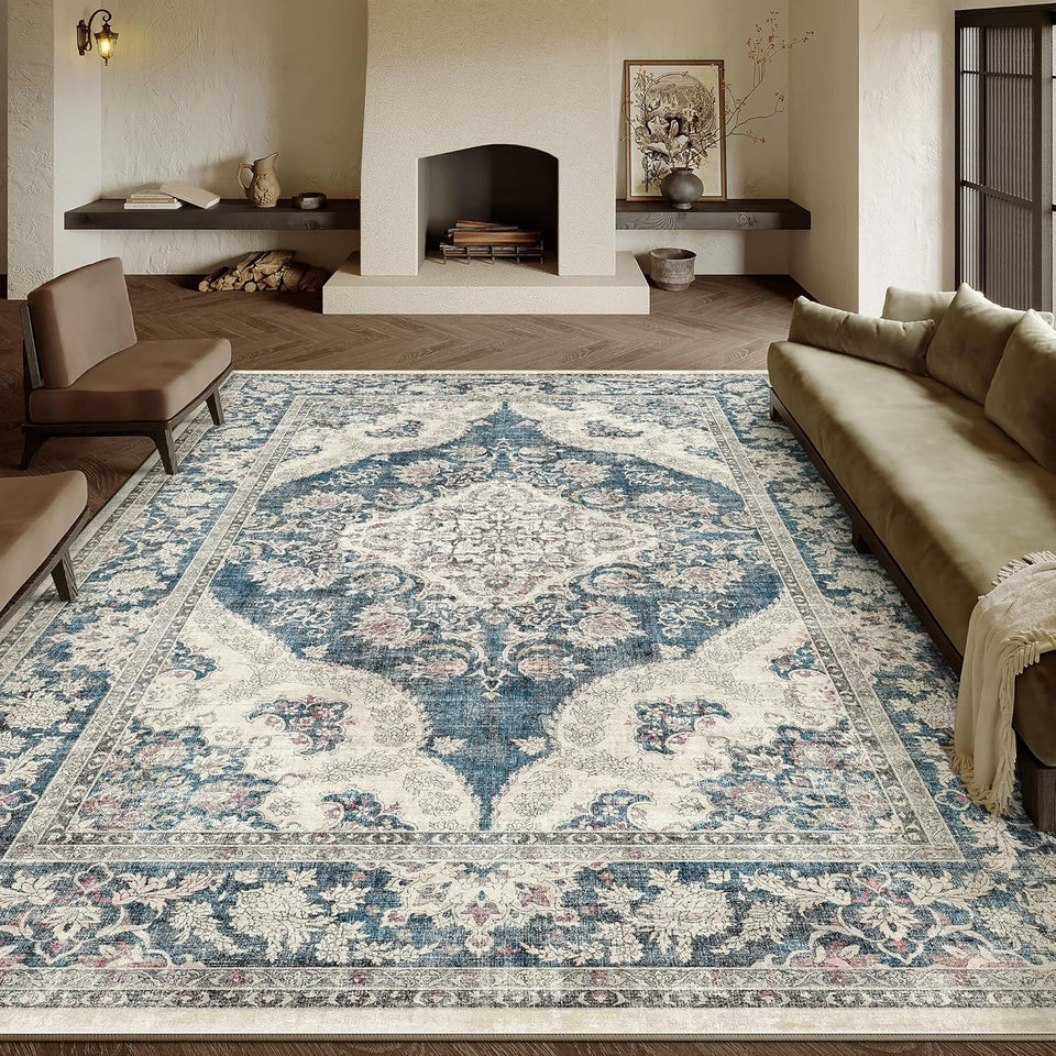 Bohemian Style Cashmere-like Washable Carpet Living Room