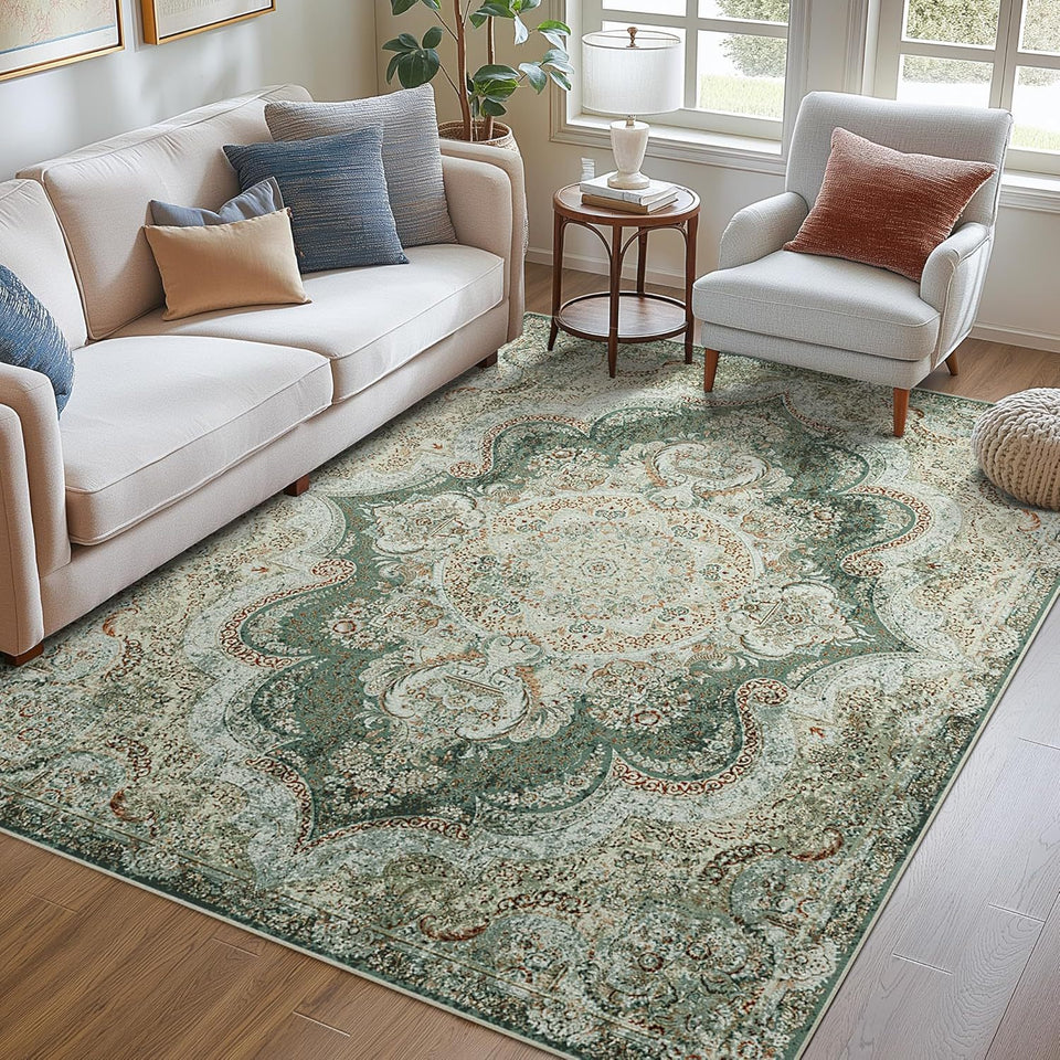 Bohemian Style Cashmere-like Washable Carpet Living Room