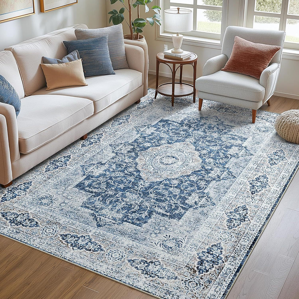 Bohemian Style Cashmere-like Washable Carpet Living Room