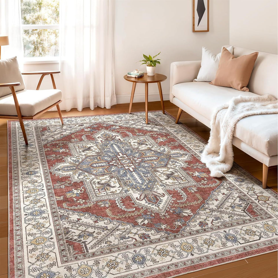 Bohemian Style Cashmere-like Washable Carpet Living Room