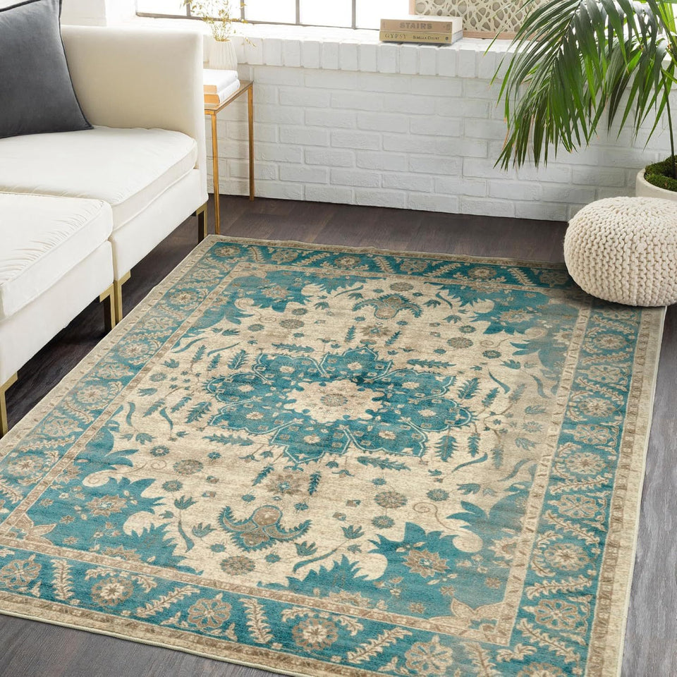 Bohemian Style Cashmere-like Washable Carpet Living Room