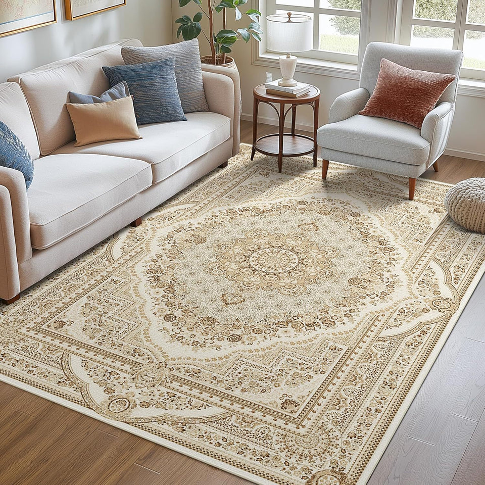 Bohemian Style Cashmere-like Washable Carpet Living Room
